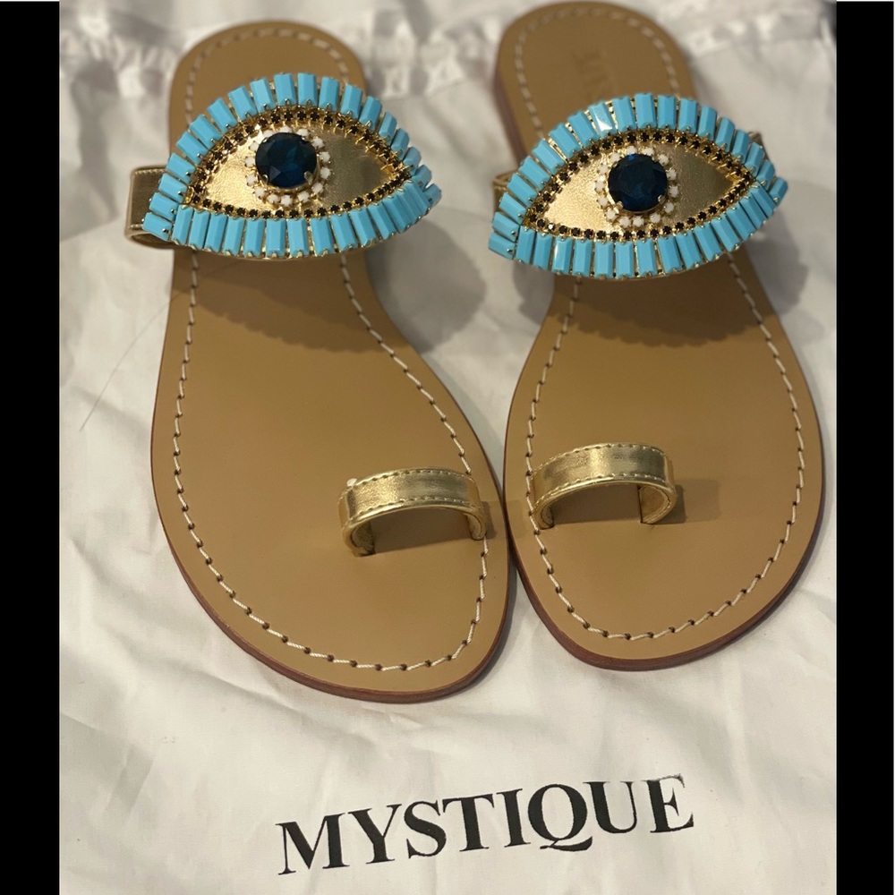 MYSTIQUE evil eye brand new sandal, never worn size 6